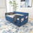 BLUE UPHOLSTERED TWIN SIZE DAYBED WITH TRUNDLE, VELVET FABRIC, NO BOX SPRING REQUIRED, COMFORTABLE AND SIMPLE DESIGN MODELS