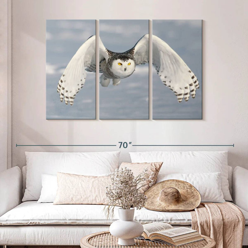 Brampt Owl In Winter, 32" H x 50" W