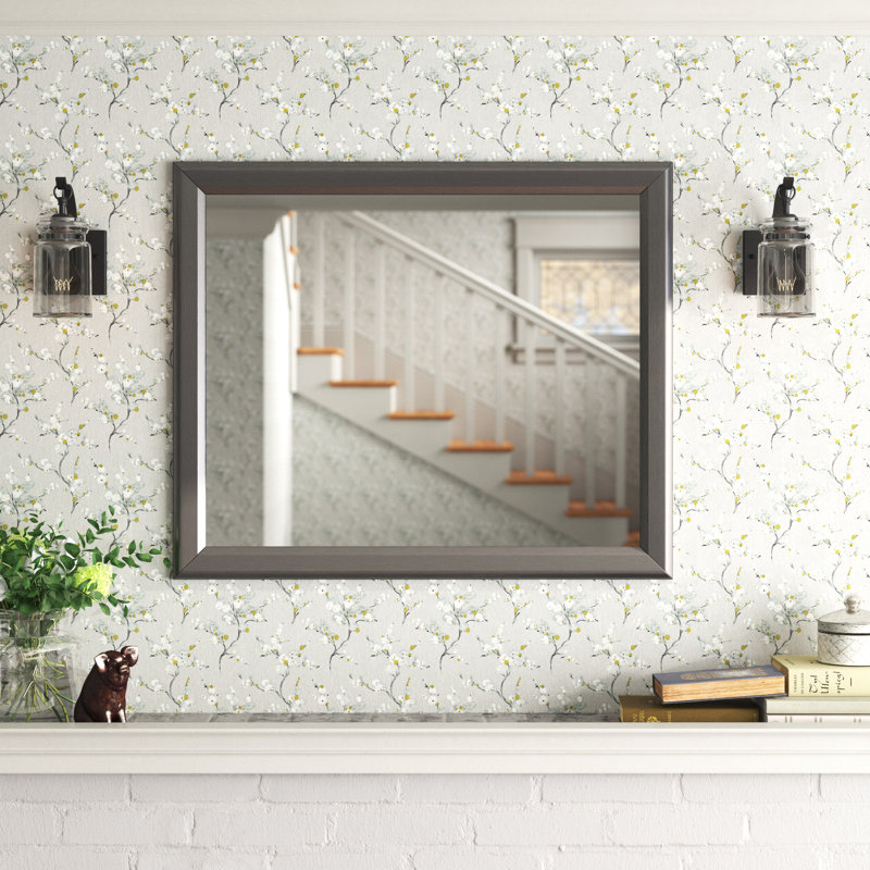Grena Engineered Wood Flat Wall Mirror, 36.5" H x 30.5" W, Silver