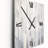Grey White Platinum Parallels - Abstract Shapes Wall Clock-700422602