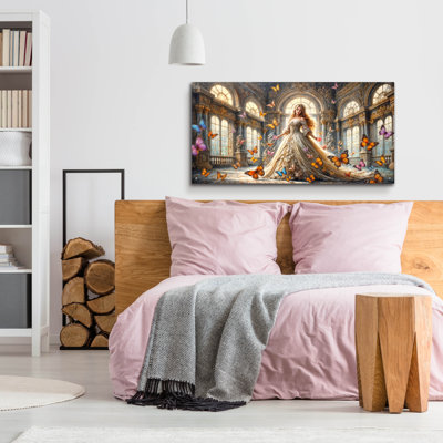  «Princess & Butterflies» par Rey Klimt, art mural en verre acrylique, 48 po x 24 po