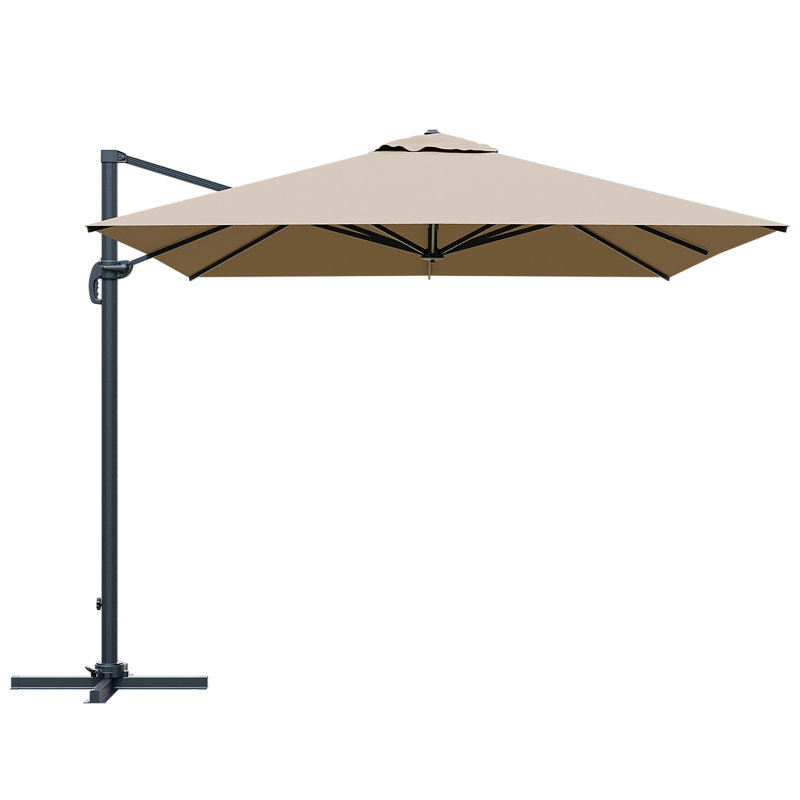 Parasol en porte-à-faux 13 pi x 10 pi avec base, Beige
