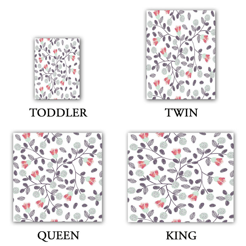 Ensemble de housse de couette de puissance floral, 1 housse de couette grand + 2 taies standards