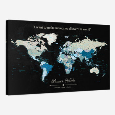 Personalized Memories I Push Pin World Map