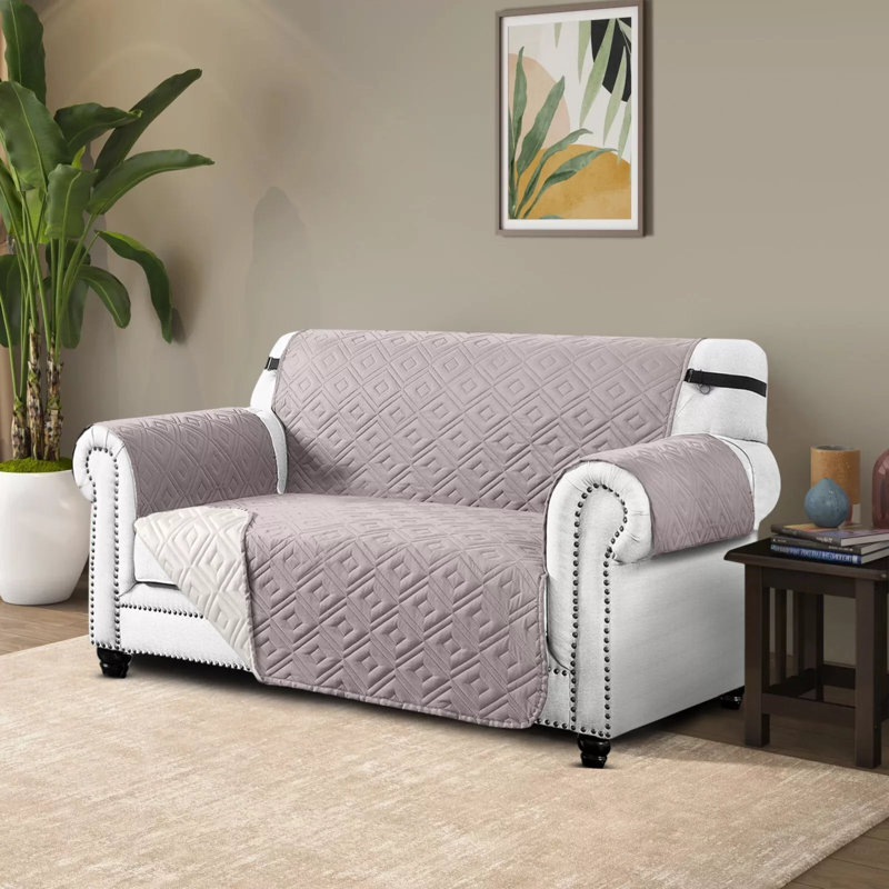 Reversible Waterproof Sofa Cover – Quilted Anti-Slip Couch Protector with Adjustable Strap, 179cm H × 224cm W (2 Seater)