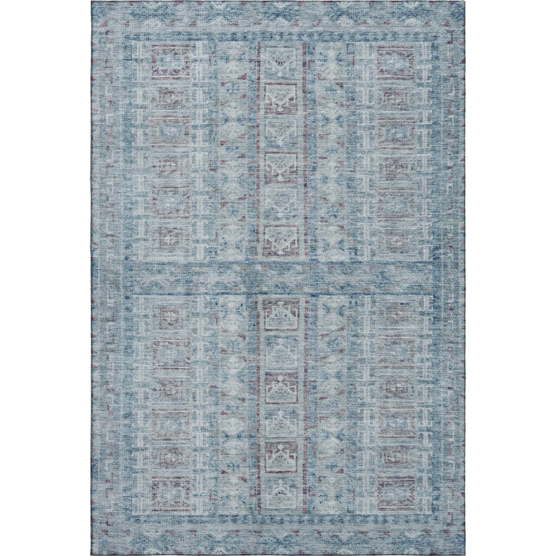 Premium Machine Washable Mayfield Striped Rug, Blue, 8' x 10'