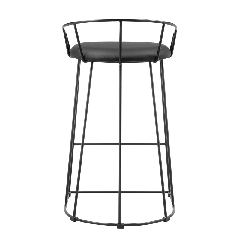 Tabouret de bar et de comptoir Arikka, Tabouret de comptoir (assise à une hauteur de 26,, Noir