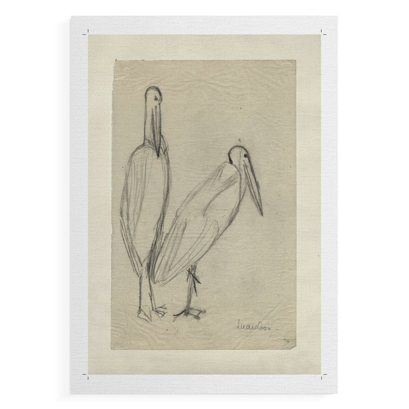 Croquis rétro C III - impression sur toile seulement - non encadrée, H 18 po x l 12 po