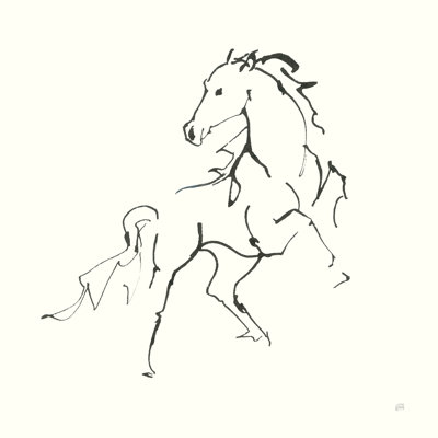 «Line Horse IV» par Chris Paschke, reproduction d'art sur toile tendue