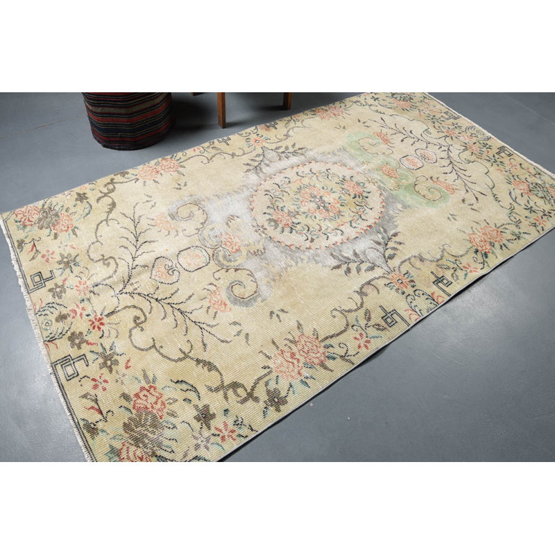 Tapis 4,3 x 7,8 pi, tapis rétro, tapis turc, tapis moderne, tapis moderne vert