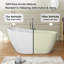 Baignoire de trempage autoportante en acrylique L 59 po x l 30,7 po, blanc brillant-128724522
