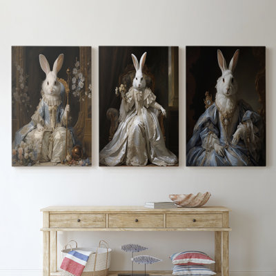 Royal Animals  Series  LXII  -Premium Gallery Wrapped Canvas Set -Ready to Hang