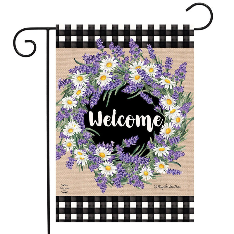 Drapeau de jardin lavande et marguerites