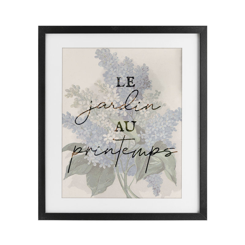 «Garden in Spring», reproduction encadrée sous verre, par Lil 'Rue, H 16 po x l 13 po, Cadre noir minuit