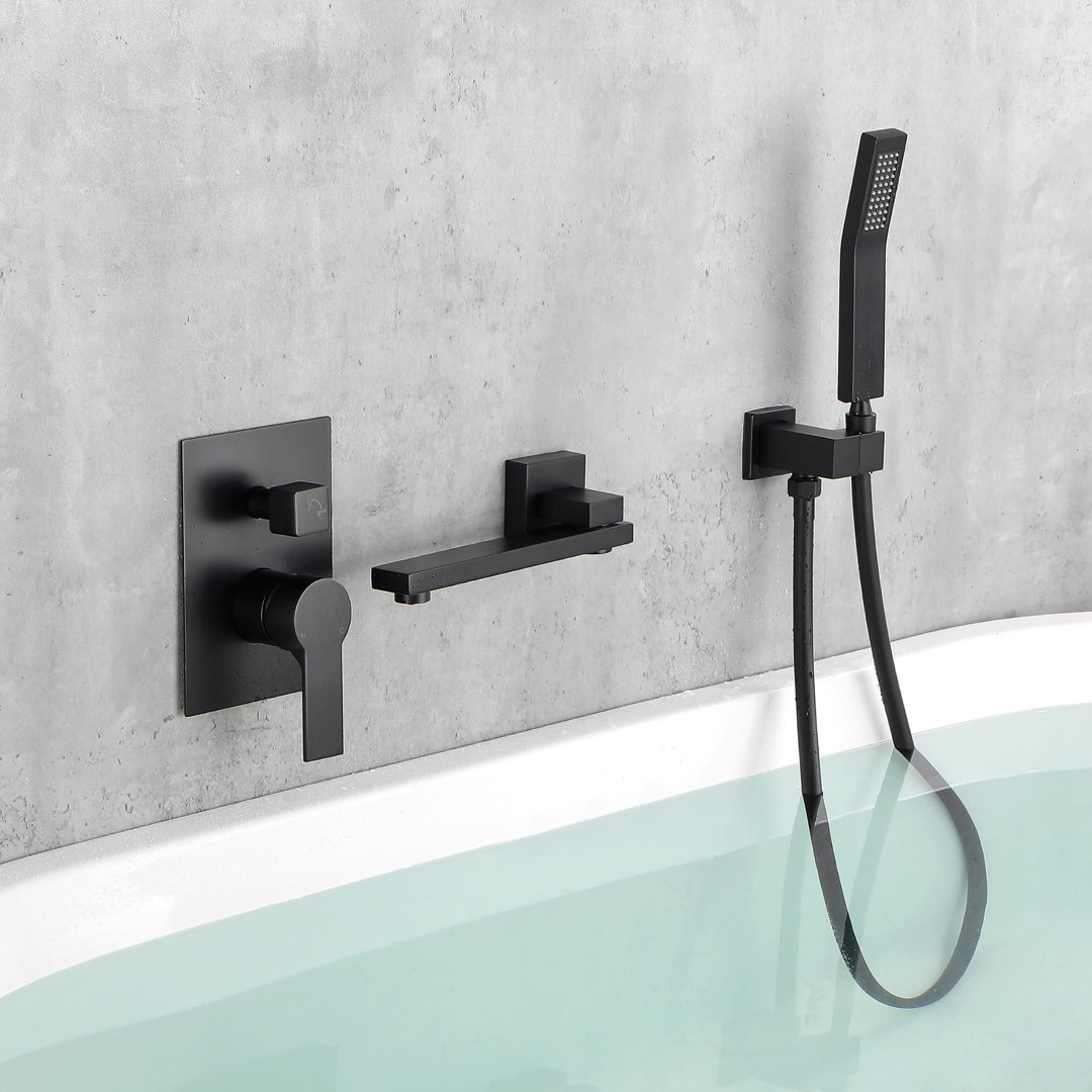 1 Handle Wall Clawfoot Tub Faucet with Diverter AWZTOO 