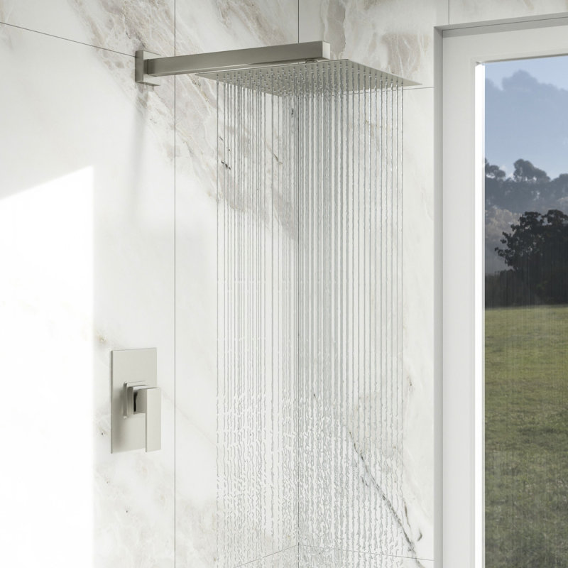 Brushed Nickel Shower System - 10" Rainfall Head & -balanced Valve, Wall Mount, Easy Installation Sparkling Phenomenal