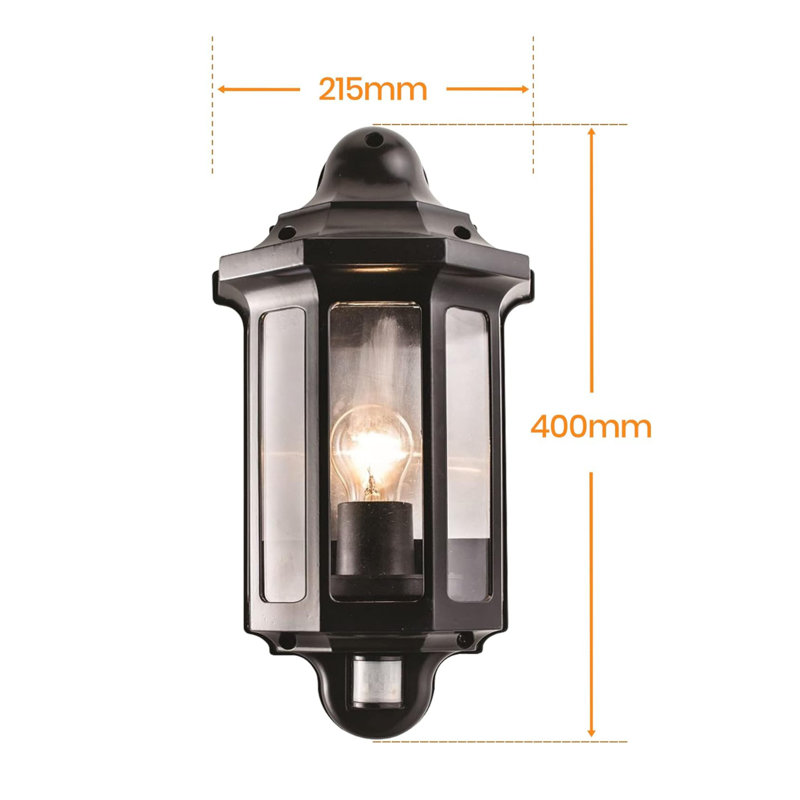 Matte Black 40cm H Outdoor Sconce