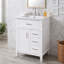 Meuble-lavabo autoportant avec lavabo en céramique, porte à fermeture en douceur, tiroir rabattable et tablette réglable-1154406795