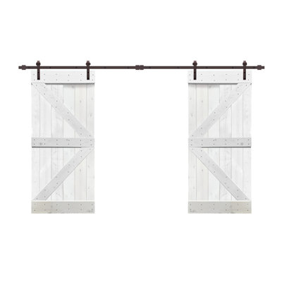 84'' Solid Wood Paneled without Installation Hardware Kit Barn Door