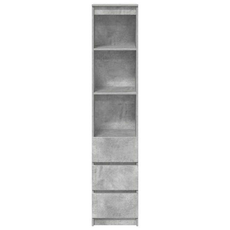 Highboard 37.5X35x180 Cm Engineered Wood, Concrete Grey