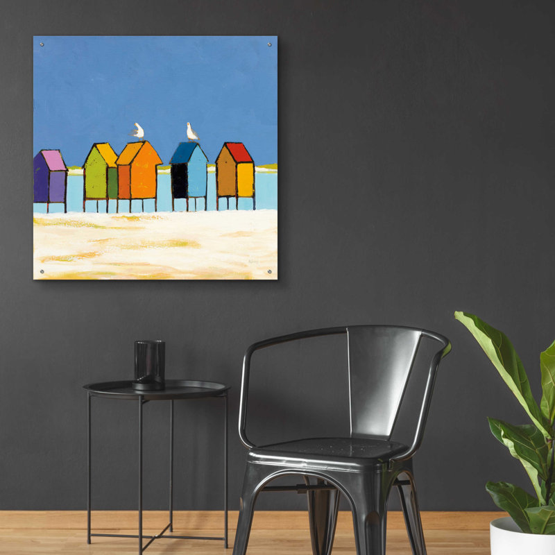 «Cabanas II» par Phyllis Adams, art mural en verre acrylique, H 36 po x l 36 po
