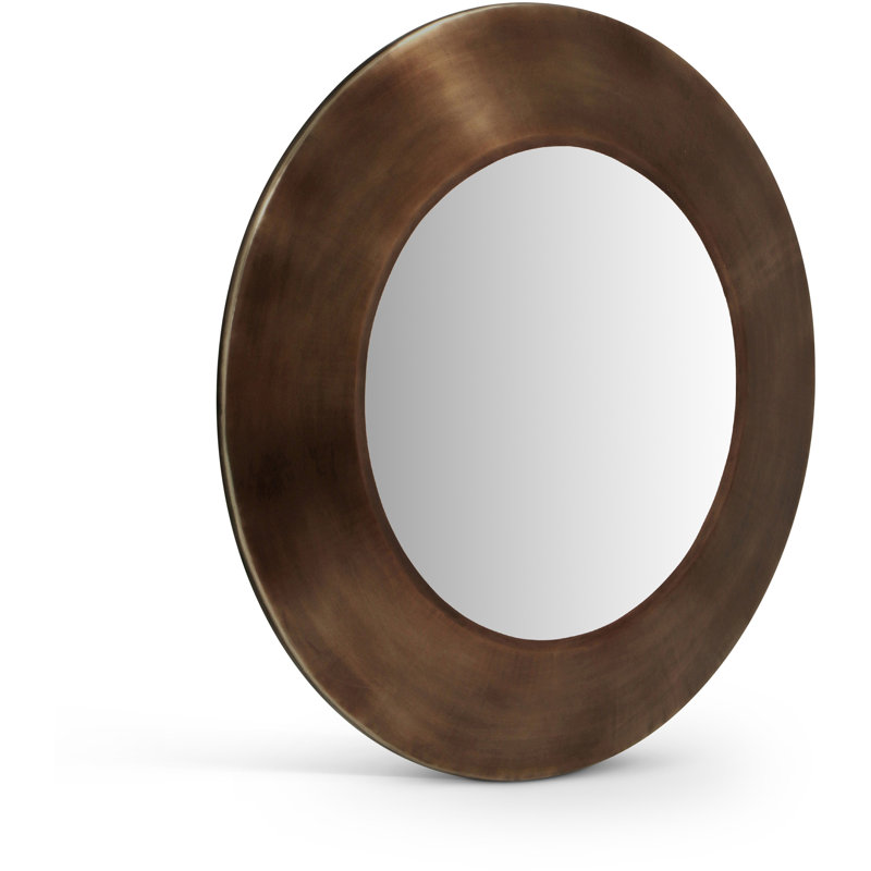 Lopp Iron Mirror, 24" H x 24" W, Brown