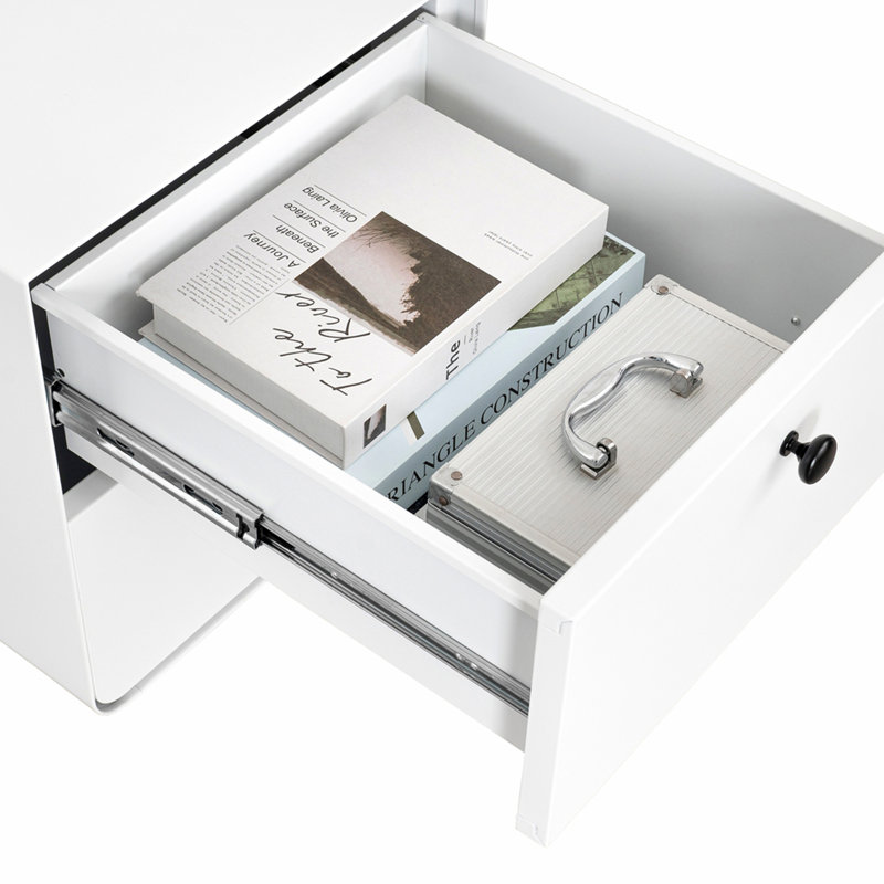 Armoire de rangement moderne pour table de chevet, armoire en acier avec 2 tiroirs, meubles de chevet, poignée circulaire