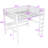 Queen Metal Loft Bed With Built-In-Desk And USB Charging Station And LED