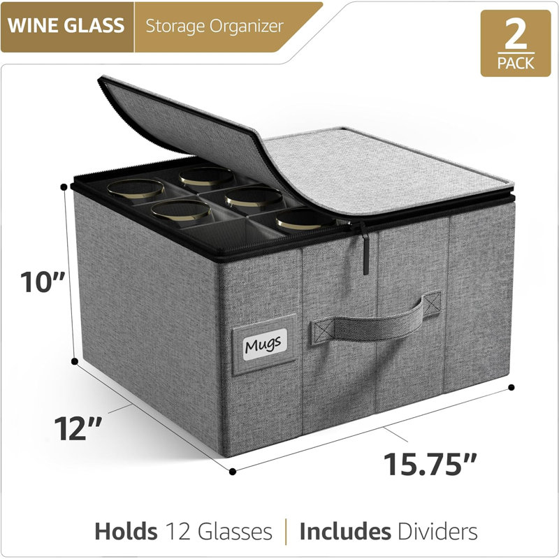 Coffret de 12 verres à vin en verre gris