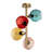 Elegant Multicolor & Gold Chandelier, Metal Body, 15 x 15 x 21.7 inches | 4 x E27 Max 40W Socket (Bulb Not Included) | IP20 Rated | Perfect for Living Room, Dining Room, and Entryway Lighting Decor-562251768-562251716-562251769