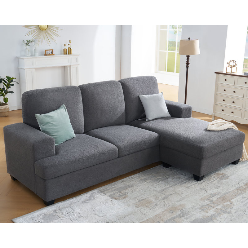 Leggat 89" Upholstered Sofa, Gray Chenille
