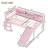 Twin Loft Bed With Slide And Ladders, Solid Wood Low Loft Bed With Storage Shelves And Led Lights, Loftbed Frame For Kids, Boys, Girls, Childlike And No Box Spring Needed Design, Pink-65827976-65827981