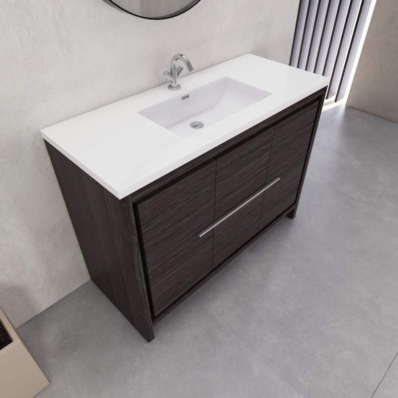 Eden 48" Single Sink Bathroom Vanity Set, Dark Gray