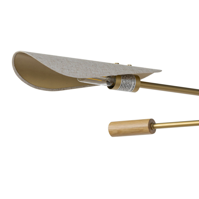 Lustre linéaire moderne Spoutnik à 3 lumières Daisee, Flax Linen