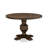 5 Piece Dining Table Set for 4 Includes a Round Kitchen Table with Pedestal and 4 Light Sable Linen Fabric Parsons Dining Chairs, Distressed Jacobean-1135125538-1135125537