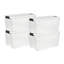 Bac de rangement empilable en plastique transparent 70 qt avec couvercle verrouillable Sterilite (paquet de 4)