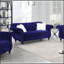 Ensemble de canapé 2 pièces Meuble de salon en velours indigo rembourré Causeuse en cristal-499060378