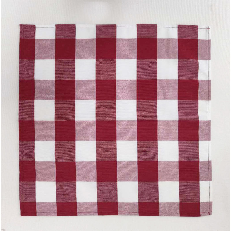 Kerstine Polyester Checkered Rectangle Napkin, Red