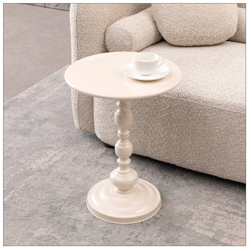 Table basse vintage en métal, table d'appoint ronde pour petits espaces, table d'appoint durable et élégante pour le salon et la chambre à coucher