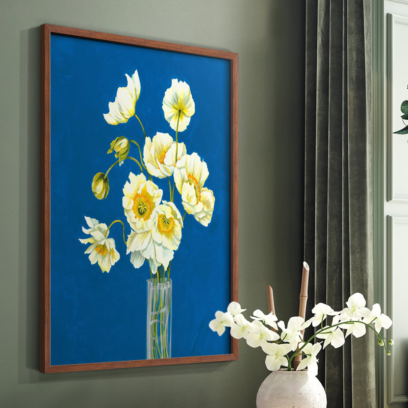 Ice Poppies, reproduction encadrée - bois massif, Brun, H 10 po x l 8 po