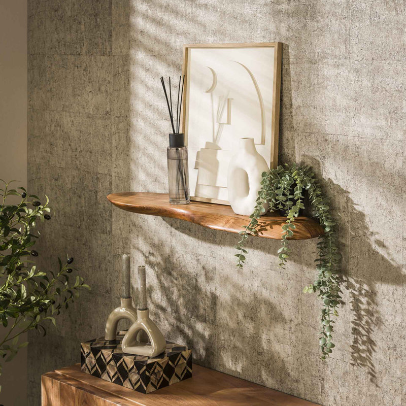 Caro Solid Wood Floating Shelf, 4cm H x 90cm W x 20cm D