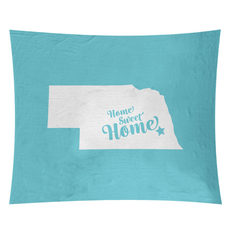 Tapisserie Home Sweet Lincoln, H 68 po x l 80 po, Bleu sarcelle