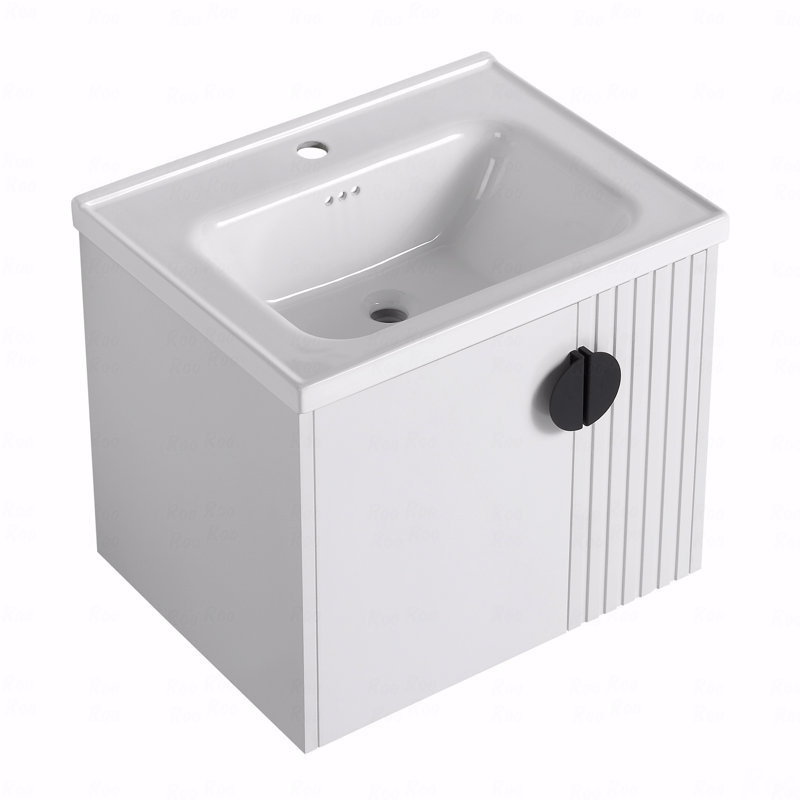Meuble-lavabo 24 po avec lavabo, pour petite salle de bain, meuble-lavabo avec porte à fermeture en douceur, 24", Blanc