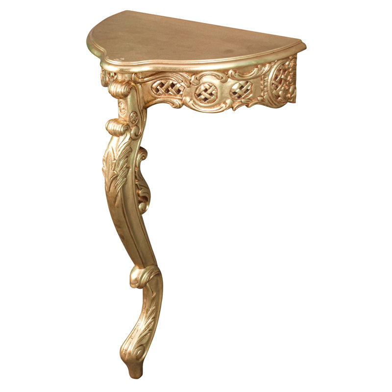 Honore Louis XV Rococo Gilded Single Leg Console Table