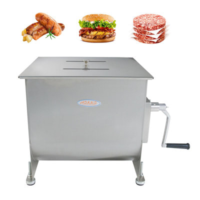 Hakka 30Liter/60Lb Capacity Stainless Steel Manual Meat Mixers , Fixed Tank,Sausage Mixer Machine