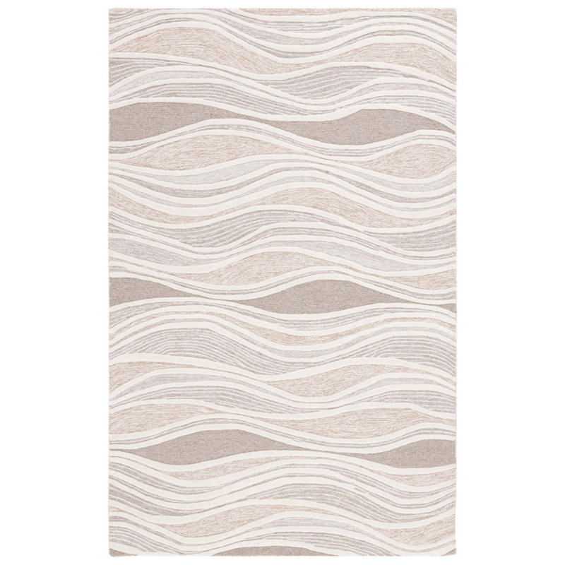 Tapis abstrait en laine / coton touffeté à la main Janhavi, Rectangle 4 pi x 6 pi
