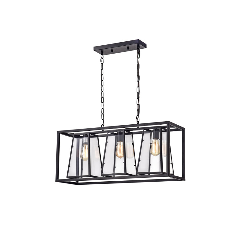 Lustre rectangulaire 3 lumières Bickel
