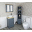 Slimline Compact 515mm Free-Standing Cloakroom Vanity Unit-413868122
