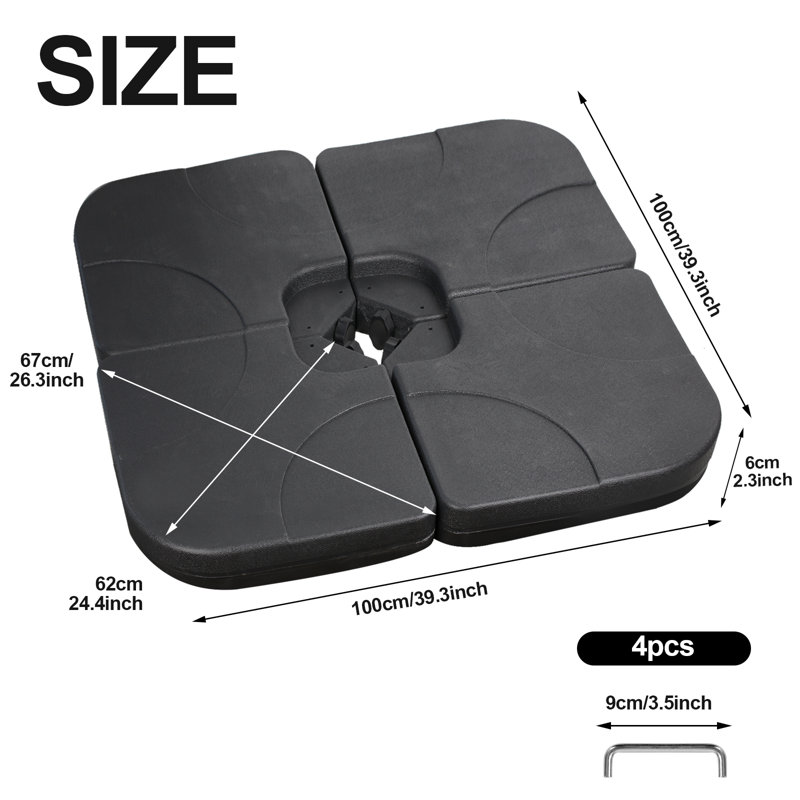Reannon 5,3 Lb. Base de parasol en plastique