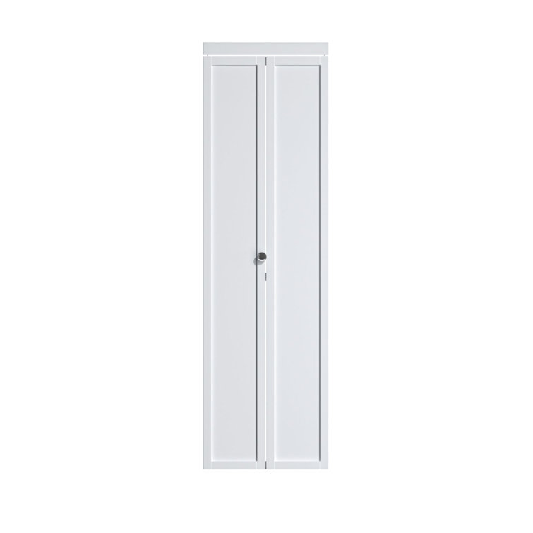 1-Lite Panel Solid Manufactured Wood Bi-Fold Door with Installation Hardware Kit